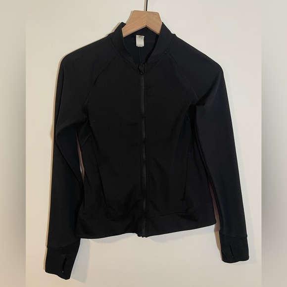 Yogalicious Lux Momentum Jacket Soft Full Zip Pockets Thumb Holes Black Sz Small - Picture 4 of 13